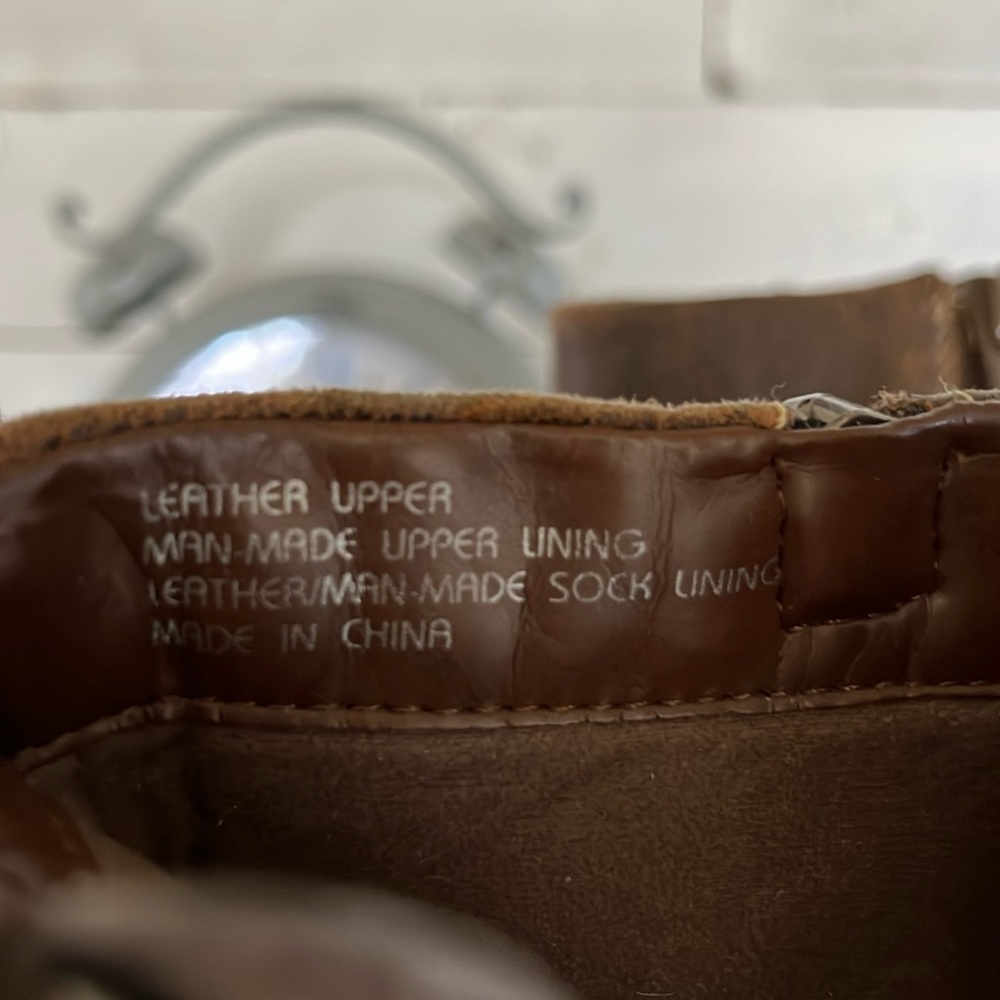 Brown leather ankle boots